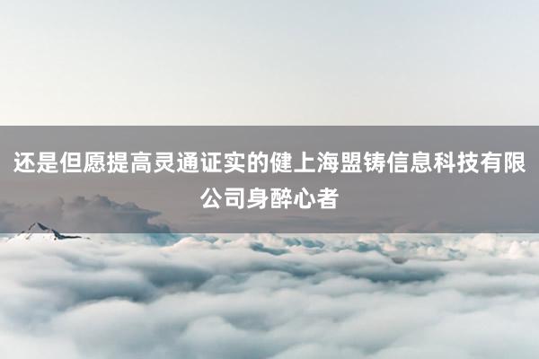 还是但愿提高灵通证实的健上海盟铸信息科技有限公司身醉心者